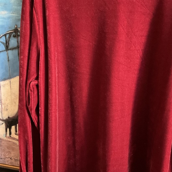 Soft Surroundings Rich Burgundy Red Velvet Blouse - Picture 5 of 5